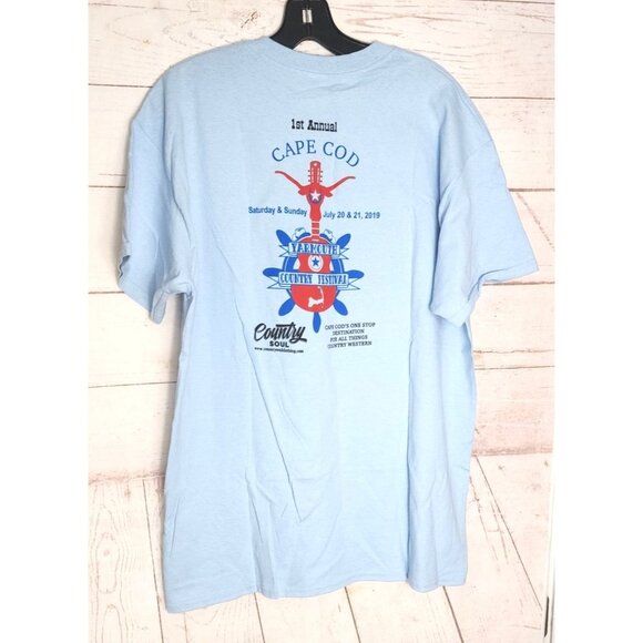 2019 Cape Cod Yarmouth Country Festival Large Blue Crew Neck T-Shirt | Gildan - Picture 3 of 15